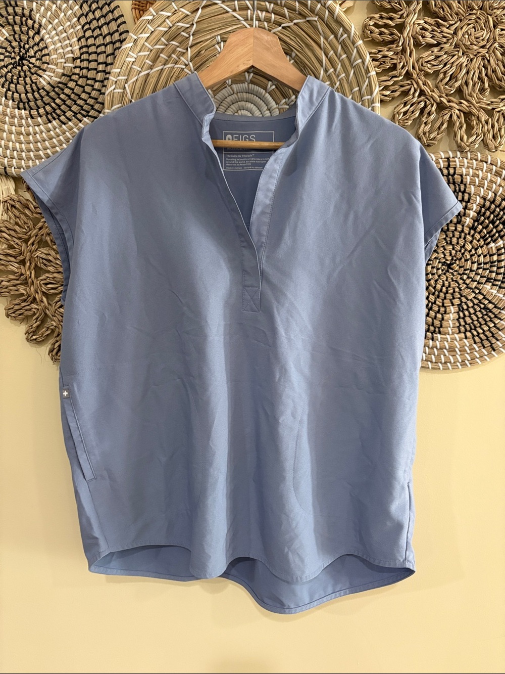 FIGS Rafaela Top in Dusty Blue